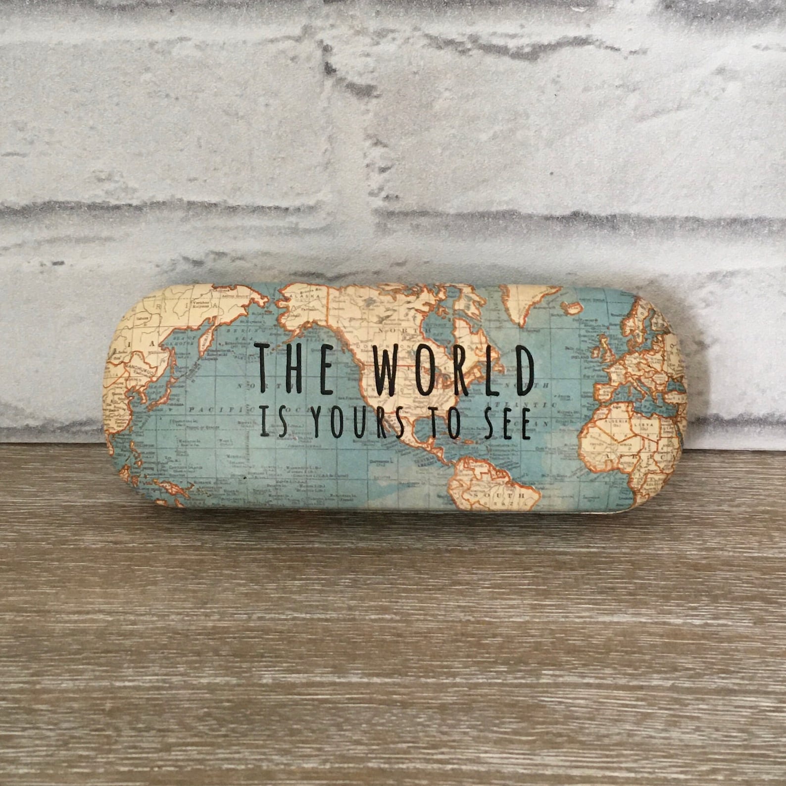 Travel Map Glasses Case