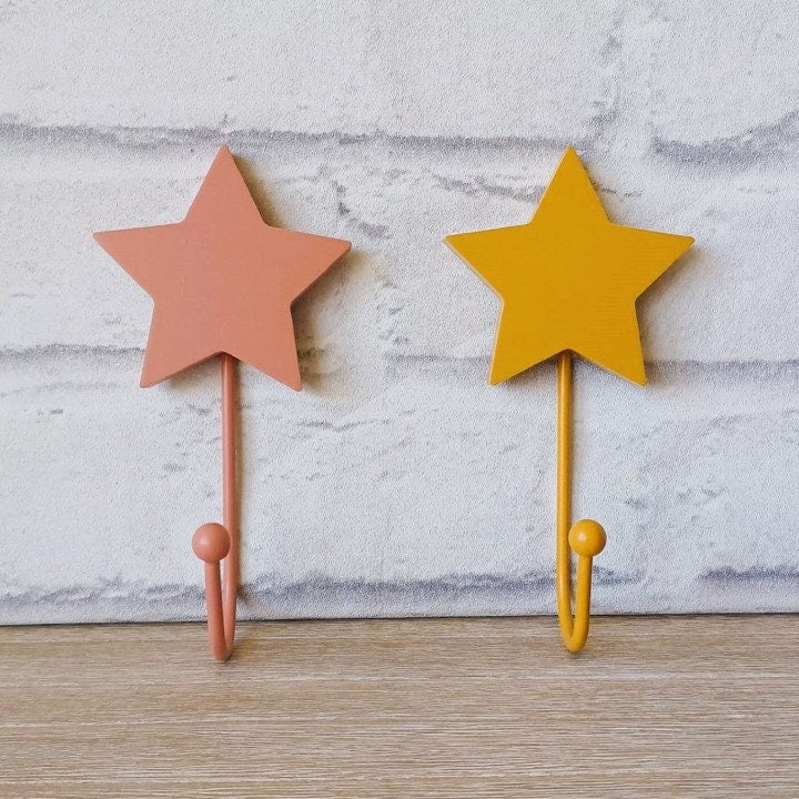 2 x Kids Star Hooks