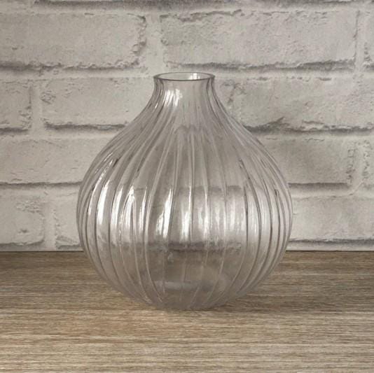 Clear Glass Round Vase