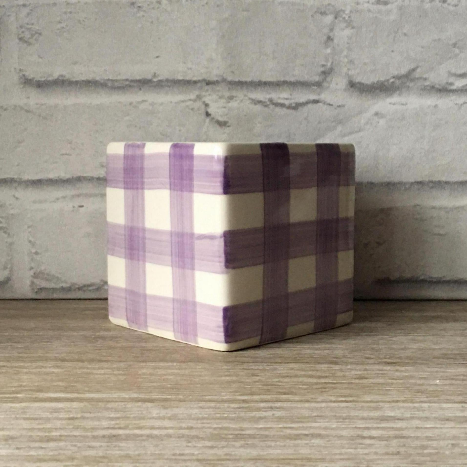 Purple Gingham Planter