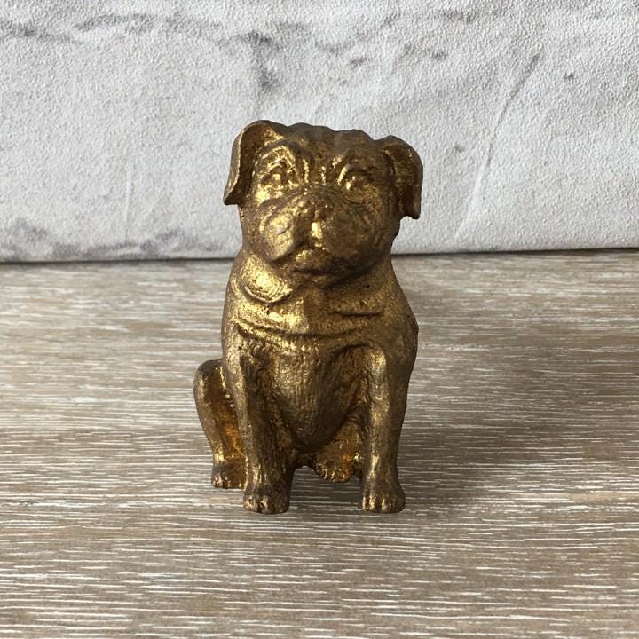 Gold Pug Dog Drawer Pull