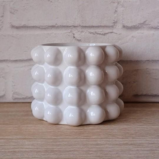 White Bubbled Planter