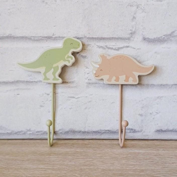 2 x Dinosaur Wall Hooks