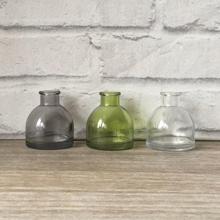 3 x Green & Grey Vases