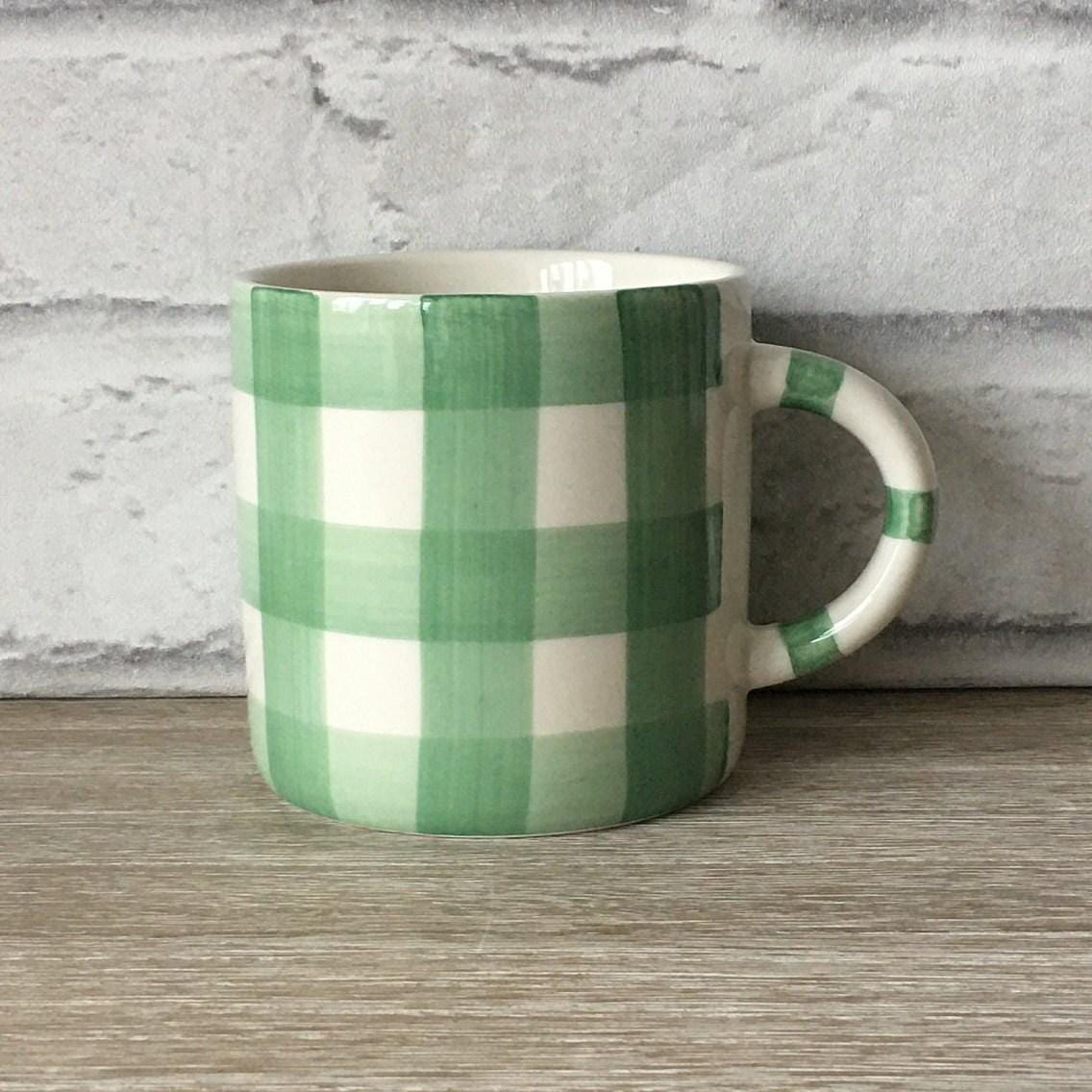 Green Gingham Mug