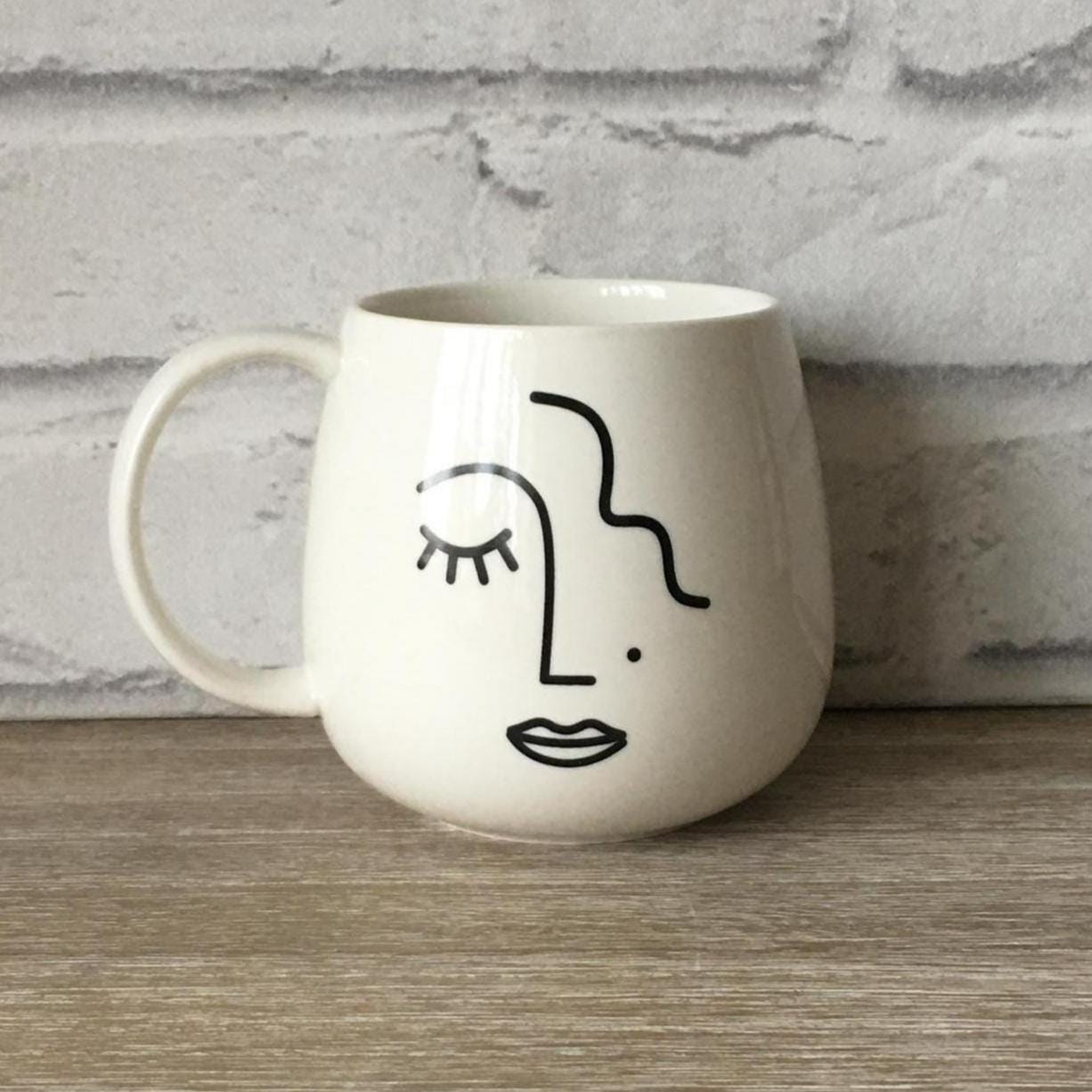 Abstract Face Mug - White