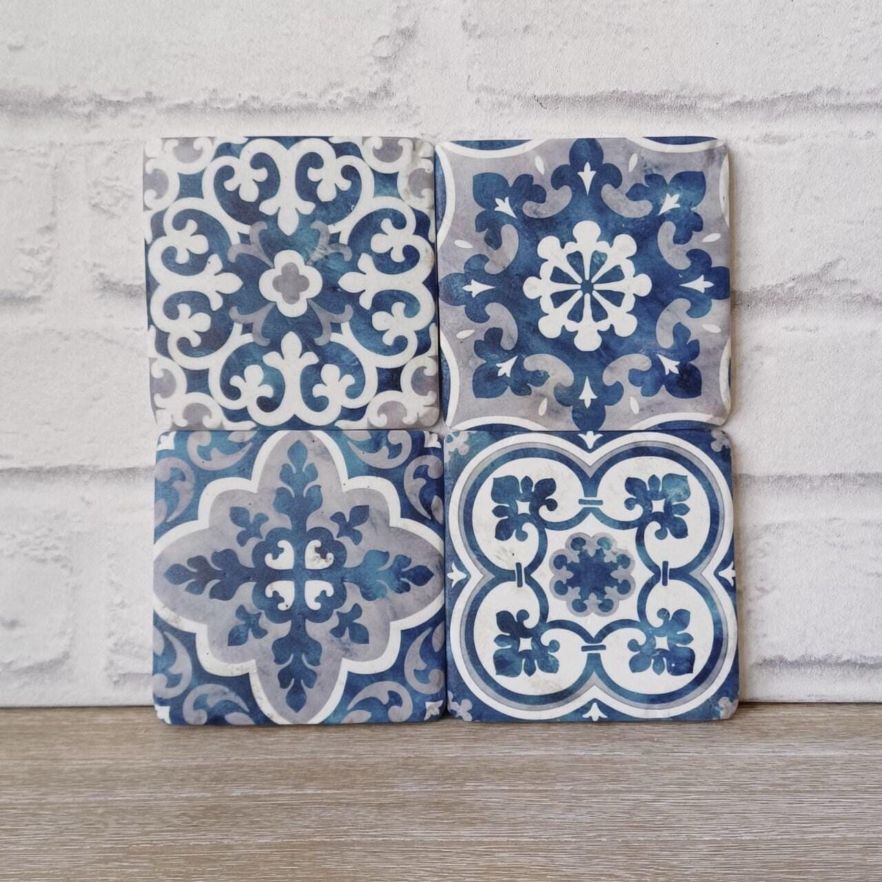 4 x Blue Mosaic Coasters
