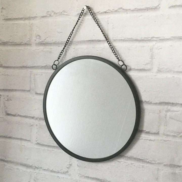 Black Round Mirror