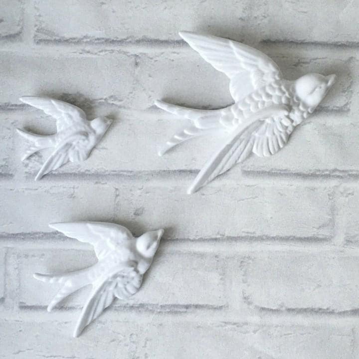 Set of 3 Wall Swallows