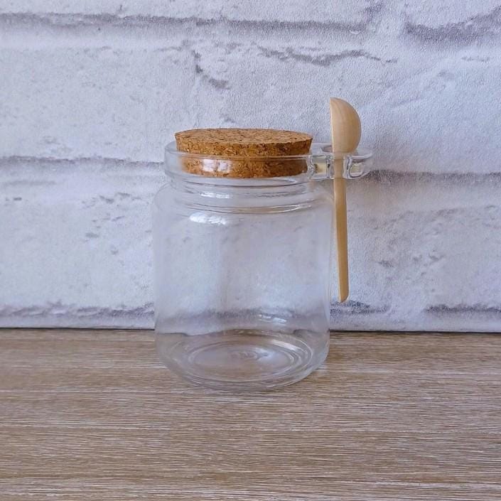 Glass Jar & Bamboo Spoon